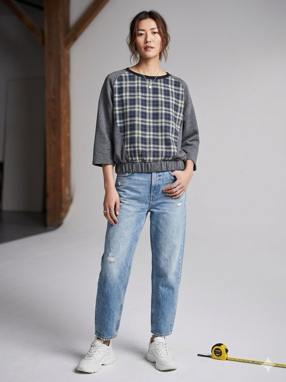 Marissa Webb so Uptight mixed media sweatshirt